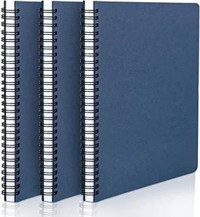Eusoar Spiral Graph Notebook, A5 3packs 5.5x8.3" 120 Pages Blue Graph A5 Notebook Graph 120 Pages
