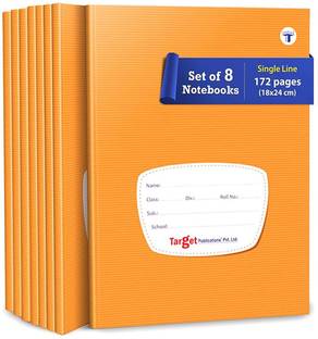 Woodsnipe Small Single Line Notebook | Copy | 176 Pages | 18 x 24 cm Approx | Pack of 8 Regular Notebook Ruled Pages 1408 Pages