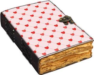 DI-KRAFT Love valentines theme leather jurnal with antique pages A5 Journal unruled 200 Pages