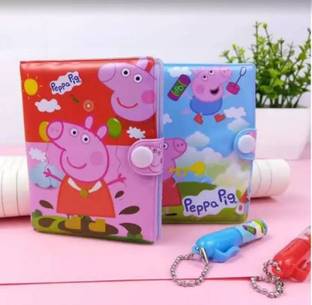 Saiesh Peppa pig diary Pocket- Size+Small Pen Pack Of 2 A5 Diary Diary 40 Pages