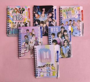AMANVANI BTS Diary for Kids Gift Set for kids Spiral Diary Bts Diary Return Gifts Regular Gift Set ruled 100 Pages