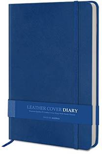 alDivo Texture Leather Cover Executive Journal Notebook Diary with Elastic Lock A5 Diary Ruled 192 Pages