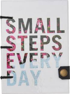 The Vintage Journal Small Steps Every Day Print Diary With 100% Recycled Handmade Paper Regular Diary Un-Ruled 144 Pages