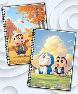NOTEme Doraemon & Shinchan Cartoon Edition A5 Notebook Unruled 200 Pages
