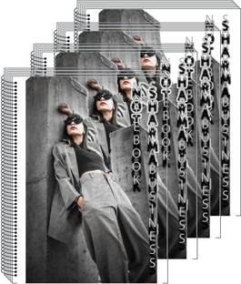 KRASHTIC Spiral Notebook A4 Size 200 Page Unruled White Plain Page Spiral Bound Pack of 4 A4 Notebook Unruled 200 Pages