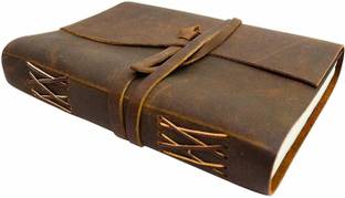 DI-KRAFT Leather Diary Writing Notebook Antique Handmade Leather Bound Daily Notepad for Men and Women Unlined Paper,Travel Diary and Notebooks A5 Diary Unruled 200 Pages