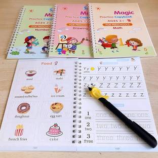MAGIC Practice Copybook Reusable Writing Copy Book For Kids Calliagraphy Diary Regular Notebook Rules 40 Pages