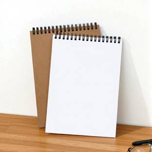 INNAXA A5 Spiral Sketchbook, Soft Cover Blank Notepad, Sketch, Drawing Pad, Art, A5 Notebook Blank 100 Pages
