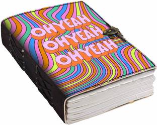 DI-KRAFT Printed Designer leather cover Diary with Lock For Office|Gift|SIZE 5*7 INCHES A5 Diary unruled 200 Pages