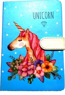ShreeGanadhish Unicorn Magnetic Lock Diary Regular Diary Ruled 125 Pages