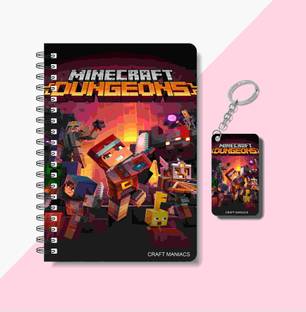 craft maniacs MINECRAFT DIARY & KEYCHAIN A5 Diary RULED 120 Pages