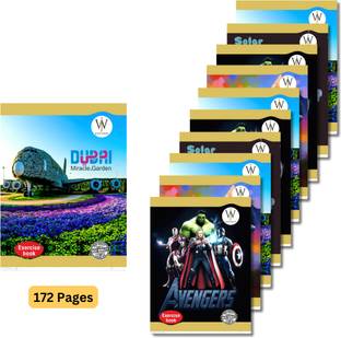 SHINI LIFESTYLE Just Write Notebook, Regular Notebook, Single Line Writing Copy, Set of 10 Regular Notebook YES 172 Pages