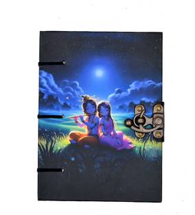 CRAFT CLUB Radha Krishna Art Diary 100% Recycle Handmade Paper A5 Journal A5 Diary unrulled 200 Pages