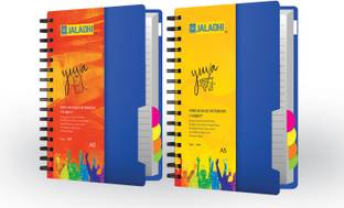 JALADHI 5 Subject Notebook Pack of 2 A5 Notebook Ruled 300 Pages