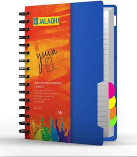 JALADHI 5 Subject Notebook A5 Notebook Ruled 300 Pages