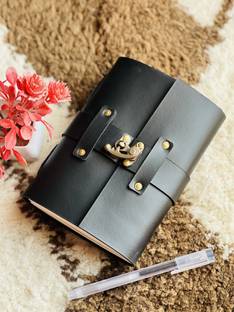 ARSHAD HANDICRAFT Belt Closure Leather Journal with 200 deckle edges pages A5 Diary Plain 200 Pages
