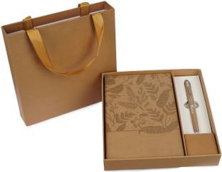 Diaro Premium Journal with Pen, Floral Embossed Notebook and Matching Carry Bag A5 Gift Set Ruled 176 Pages