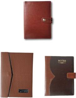 The Startup Bazaar Combo pack Lether Diary New Button Diary Office Diary B5 Diary 2024-2025 200 Pages