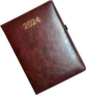Excel 2024 Executive Style Superior Quality with Excellent Design, Sunday Half page Regular Diary with Pen Holder Ruled 360 Pages