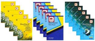 First Click Shorthand Steno Notebook Writing Pad 160 Pages Pack of 15 Booklets 18X12 CM Regular Notebook Both Side Ruled Both Side Uses 160 Pages