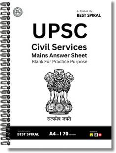Best Spiral | UPSC Mains Answer Writing Booklet | UPSC Mains Answer Writing Sheet | A4 Notebook UNRULED 200 Pages