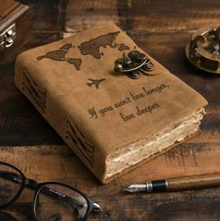 DI-KRAFT Leather Cover Engraved Diary With Metal Lock Daily Use Journal A5 Diary unruled 100 Pages