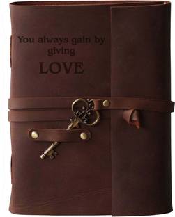 MAKENSTYLECOLLECTION Handmade Diary with Love Quotes on leather Cover A5 Diary Unruled 144 Pages