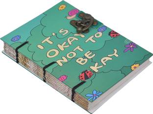 The Vintage Journal IT'S Okay Not To Be Okay Motivational Quotes Journal With Lock Closure A5 Journal Unruled 144 Pages