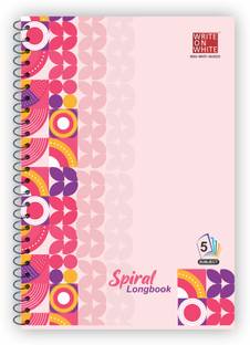 WRITE ON WHITE PREMIUM QUALITY 5 SUBJECT SPIRAL A4 Notebook Rulled 200 Pages