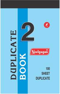 NEELGAGAN Duplicate No.2 With Carbon (100 Ruled + 100 Plain)(P-3) Regular Note Pad Suitable For Delivery, Record & Bill Book (13.0 cm x 21.0 cm) 200 Pages