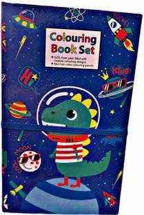 AARNASHOPPE DINOSAUR Colouring Book Pen Gift Set