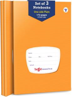 Target Publications Single Line Interleaf Notebooks | One Side Blank/Unruled & One Side Ruled | Soft Brown Cover | 17 x 27 cm Approx | GSM 58 Regular Notebook Interleaf 516 Pages