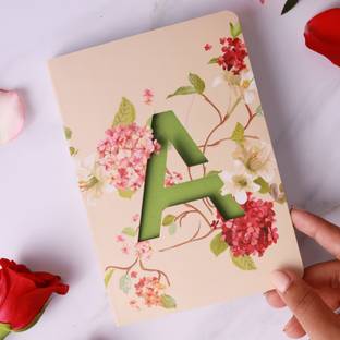 Doodle Initial A lasercut Notebook, B6 (6.69 X 4.72 X 0.5 Inches), 200 Pages, 80 GSM, Diary for Girls B6 Notebook Ruled 192 Pages