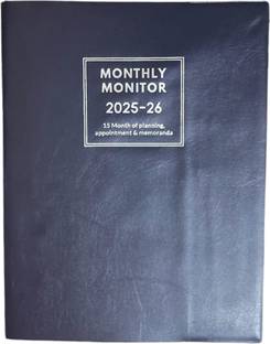 Greeshma MONTHLY SCHEDULE PLANNER Regular Diary 2025-2026 Single Rule A4 Size 32 Pages