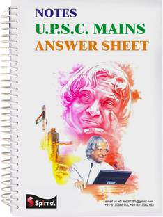 SPIRREL UPSC SPIRAL Mains Answer Writing Civil exam Booklet 70gsm A4 Notebook TRANSPARENT COVER 200 Pages