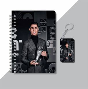 craft maniacs FOOTBALLER DIARY & KEYCHAIN A5 Notebook RULED 120 Pages