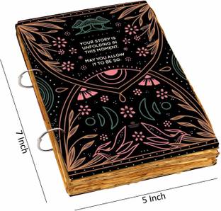 DI-KRAFT Designer UV print wooden diary with vintage paper 5*7 inches A5,100 paper-mk13 A5 Journal Unruled 100 Pages