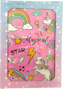 Caught Trendy Unicorn Design Regular Note Book Both Side Rule 100 Pages
