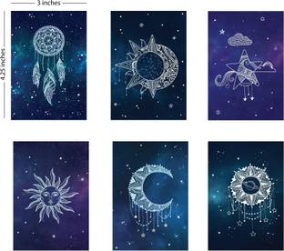 Doodle Celestial Universe Notecards Regular Gift Set Blank 6 Pages