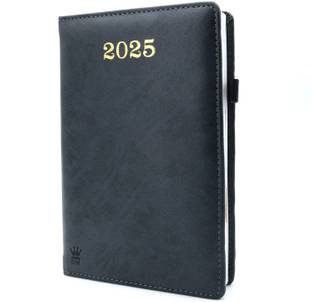 Diarymart Leather Cover Hard Bound Diary 2025 with Dates I New Year Diary 2025 A5 Diary Ruled 400 Pages