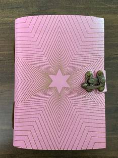 MAKENSTYLECOLLECTION Illusion Leather journal with metal lock 100 pages A5 size A5 Journal UNRULED 200 Pages