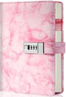 White Wings Diary with Lock, Size 6 ny 8 inch or with Combination Password Journal A5 Diary Ruled 200 Pages