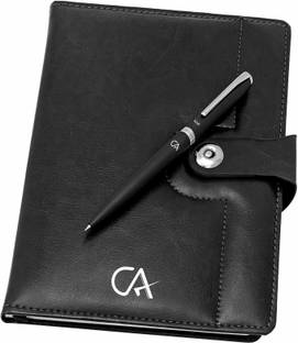 UJJi 2in1 CA Gift Combo with a Metal Pen & Notebook A5 Gift Set Ruled 186 Pages