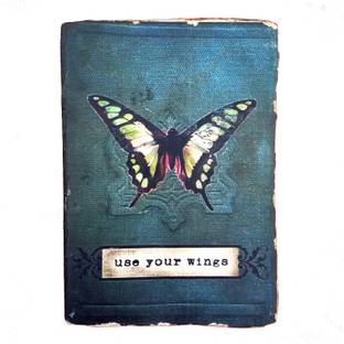 tarun craft Diary Eco Friendly Unruled Handmade Paper Made of Cotton Rags Butterfly A5 Diary Unruled 144 Pages