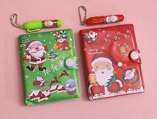 Tera13 Notebook Diary For Girls, Santa Claus Diary With Pen Set, Diary For School A4 Notebook Ruled 60 Pages