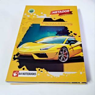 Gaurik Creations 4 Register,96 page, Colourfull Register cover, Pen Pencil Eraser Shapner A4 Notebook Ruled 96 Pages