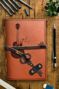 DI-KRAFT Handmade Classic Design Leather-Printed Leather A6 Diary Unruled 200 Pages