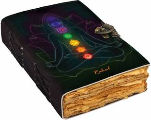 DI-KRAFT Printed New Leather Journal Diary|Notebook With Lock Clasp (5*7 Inch, 200 Pages) A5 Diary Unruled 200 Pages