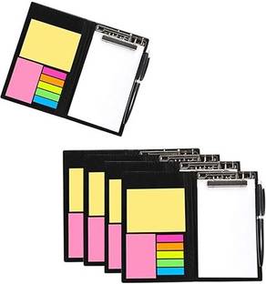 Rudra Memo Note Pad/Memo Note Book with Sticky Notes & Clip Holder in Diary Style A5 Memo Pad Plain 50 Pages