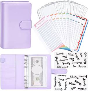 NISHIV PU Leather Notebook Binder Budget Planner A6 Cash Envelope System Binder A6 Note Pad ruled 10 Pages
